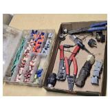Electrical Tool and Connector Set including Wire Strippers,  and Assorted Connectors