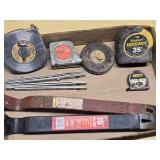Stanley, Lufkin, and Evans Tape Measures, Pry Bars, and Folding Ruler Set