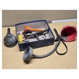 Oil Filter Wrench, Funnels, and Flexible Spout Funnel