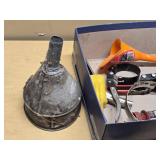 Oil Filter Wrench, Funnels, and Flexible Spout Funnel