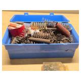 Box of Various Metal Springs and Fasteners