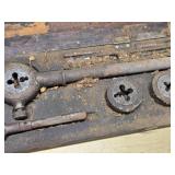 Antique Tap and Die Set with Assorted Dies and Handles  - Not Complete