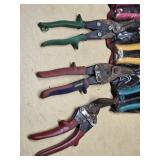 Irwin and Wiss Aviation Snips Set including Green, Red, and Yellow Handles
