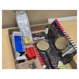 Heavy Duty Peg Hooks, RoadPro 100 Watt Inverter, and Miscellaneous Garage Items Lot including Mirrors, Picture Hangers, and Steel Wire