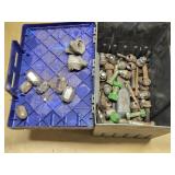 Lot of miscellaneous bolts and luig nuts in a storage box