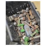 Lot of miscellaneous bolts and luig nuts in a storage box