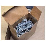 Assorted Hardware Items including Bolts, Nuts, Screws, Washers, and Nails
