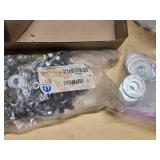 Assorted Hardware Items including Bolts, Nuts, Screws, Washers, and Nails