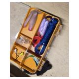 Fishing Tackle Box with Bobbers, Hooks, and Accessories