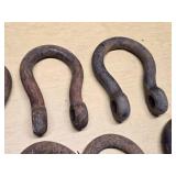 Steel Shackles Set including Various Sizes, Some with Pin Holes