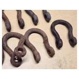 Steel Shackles Set including Various Sizes, Some with Pin Holes