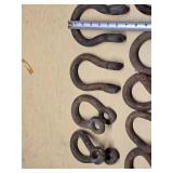 Steel Shackles Set including Various Sizes, Some with Pin Holes