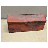 Old Metal Tractor Toolbox with Mixed Hardware