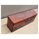 Old Metal Tractor Toolbox with Mixed Hardware