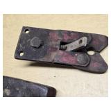 Lot of Vintage Metal Hardware and Parts Including Latch, Blade, Bracket, and Weights