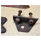 Lot of Vintage Metal Hardware and Parts Including Latch, Blade, Bracket, and Weights