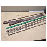 Vintage Hand Saw and Rulers Lot including John Deere and Affinity Plus Promotional Rulers