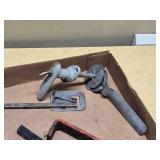 Mixed Metal Hardware and Tools including Casters, Metal Star, and Brackets