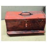Metal Tractor Toolbox with Handle and Latch