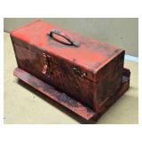 Metal Tractor Toolbox with Handle and Latch