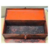 Metal Tractor Toolbox with Handle and Latch