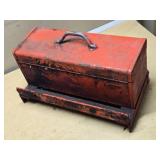 Metal Tractor Toolbox with Handle and Latch