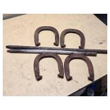 Vintage Horseshoes and Stakes Set for Outdoor Game Play