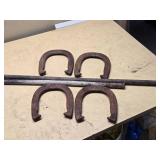 Vintage Horseshoes and Stakes Set for Outdoor Game Play