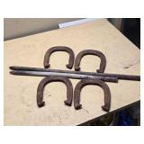 Vintage Horseshoes and Stakes Set for Outdoor Game Play