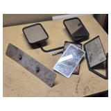 Side Mirrors and Metal Plates Including Mirror with Handle