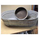 Galvanized Metal Wash Tub with Basin