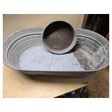 Galvanized Metal Wash Tub with Basin