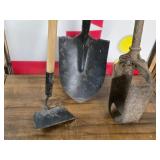 Shovel, Hoe, and Post Hole Digger Set