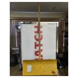 Yellow Metal Snow Pusher with Wooden Handle
