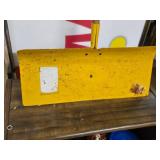 Yellow Metal Snow Pusher with Wooden Handle