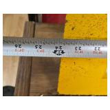 Yellow Metal Snow Pusher with Wooden Handle