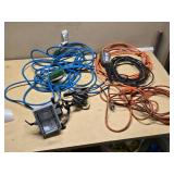 Extension cords, work light, and trouble light