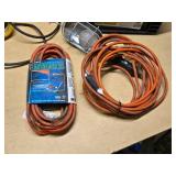 Portable Work Light, Extension Cords, and Storage Crate