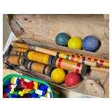 Assorted Building Blocks and Croquet Set