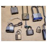 Lot of Mixed Padlocks Including Yale, Brinks, and Master Lock Models