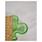 Green Glass Clover-Shaped Dish