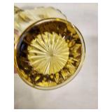 Amber Glass Basket Vase
