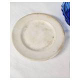 Vintage Plates and Bowls Collection including Brody Co. Green Glass Bowl, Harvest F46 N6 Plate, Trellis Plate, and Japan Green Bowl