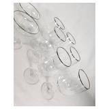 Lot of Vintage Glassware with Silver Trim Including Wine and Cocktail Glasses