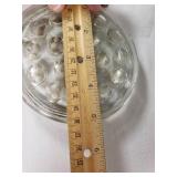 Vintage Glassware and Ceramics Lot including Green Pitcher, Floral Plates, and Bowls