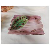 Vintage Porcelain and Ceramic Decor Lot Including Chubu China Plate, Leaf Dish, and Bird Figurine