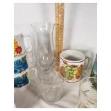 Lot of Vintage Floral and Patterned Mugs and Glassware