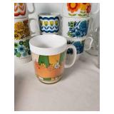 Lot of Vintage Floral and Patterned Mugs and Glassware