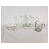 Glass Measuring Cups and Bowl