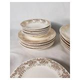 Set of RC Co. Sebring Bridal Gold Dinnerware Made in the USA, it uses 22 KT gold in its design
